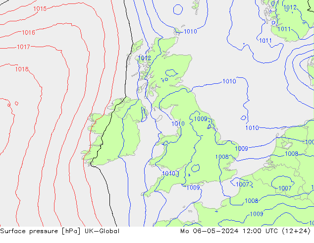 Surface pressure UK-Global Mo 06.05.2024 12 UTC