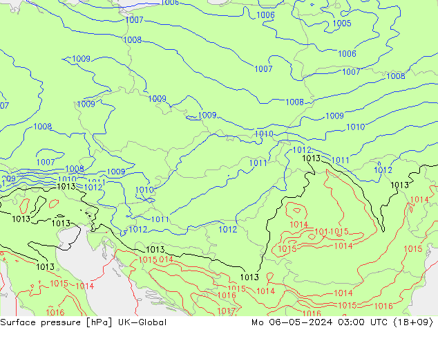 Surface pressure UK-Global Mo 06.05.2024 03 UTC