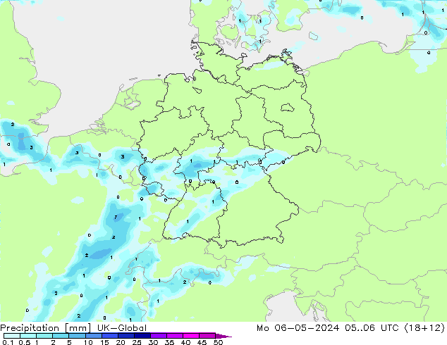 Precipitación UK-Global lun 06.05.2024 06 UTC