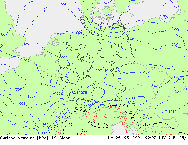 Luchtdruk (Grond) UK-Global ma 06.05.2024 00 UTC