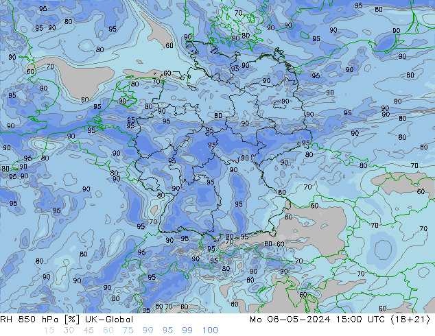 RH 850 hPa UK-Global Mo 06.05.2024 15 UTC