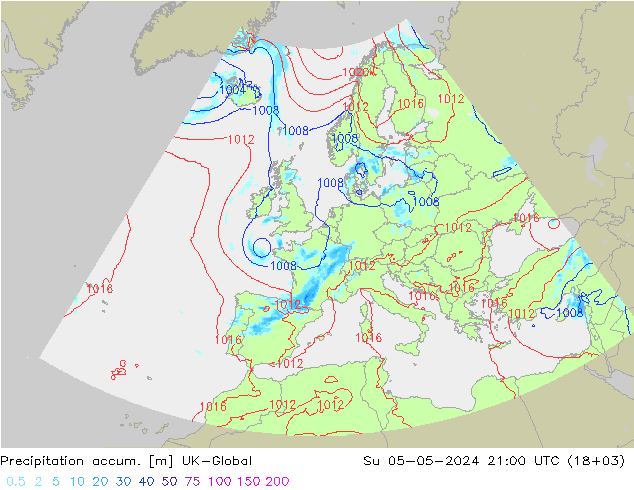 Precipitation accum. UK-Global Dom 05.05.2024 21 UTC