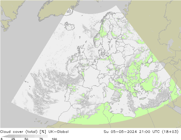 Nuages (total) UK-Global dim 05.05.2024 21 UTC