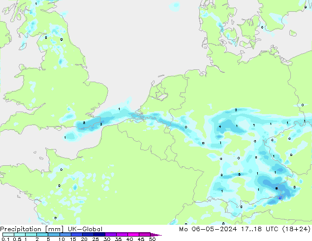 Niederschlag UK-Global Mo 06.05.2024 18 UTC