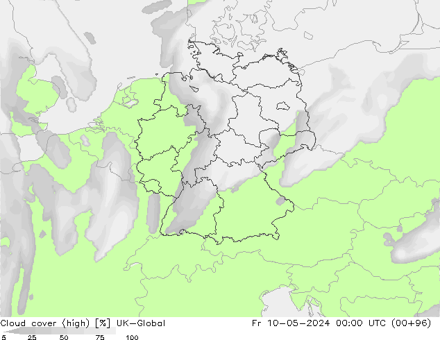 Nuages (élevé) UK-Global ven 10.05.2024 00 UTC