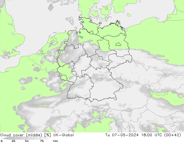 Cloud cover (middle) UK-Global Tu 07.05.2024 18 UTC