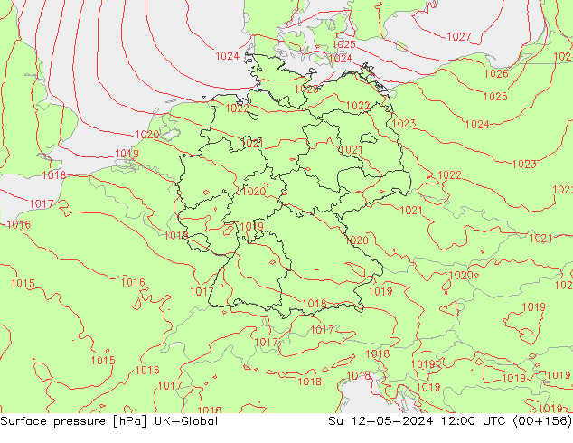 pression de l'air UK-Global dim 12.05.2024 12 UTC