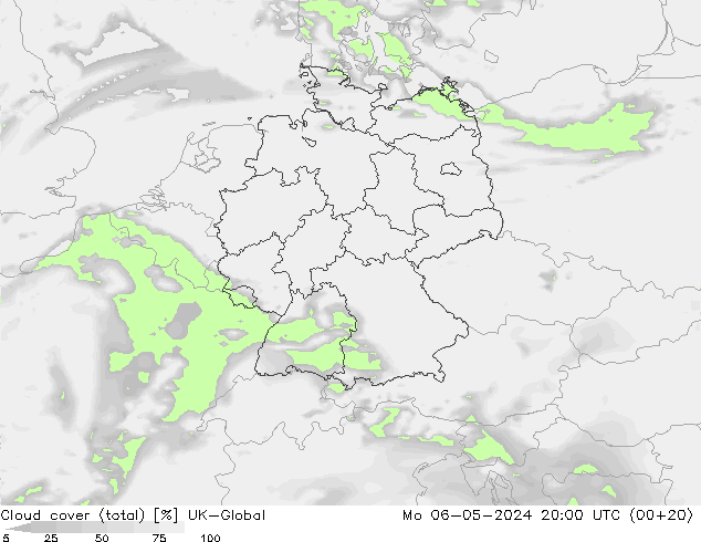 Wolken (gesamt) UK-Global Mo 06.05.2024 20 UTC