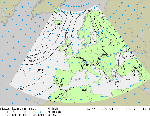 Wolkenlagen UK-Global za 11.05.2024 06 UTC