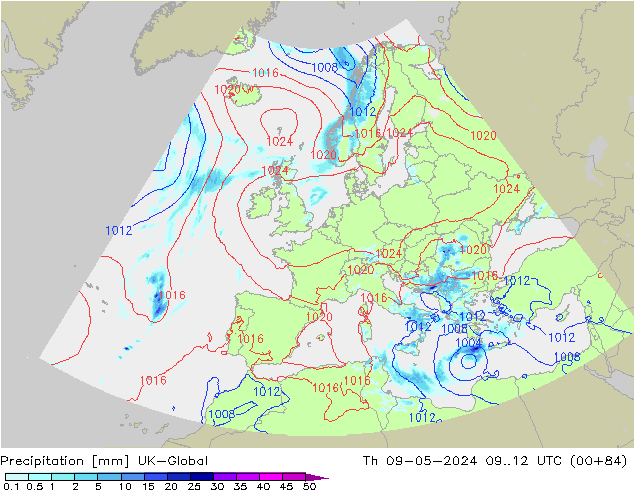 Niederschlag UK-Global Do 09.05.2024 12 UTC