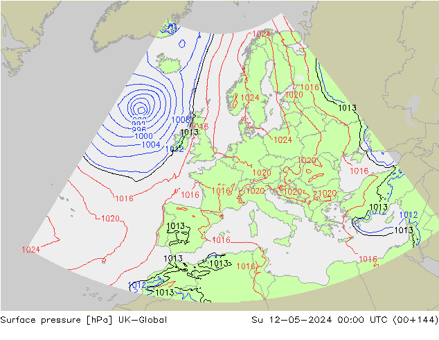 Yer basıncı UK-Global Paz 12.05.2024 00 UTC