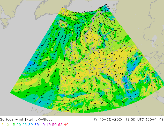 wiatr 10 m UK-Global pt. 10.05.2024 18 UTC