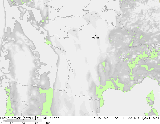 Wolken (gesamt) UK-Global Fr 10.05.2024 12 UTC