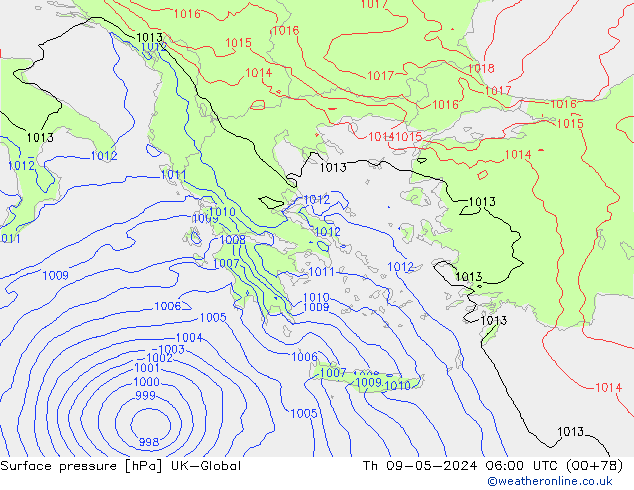 pressão do solo UK-Global Qui 09.05.2024 06 UTC