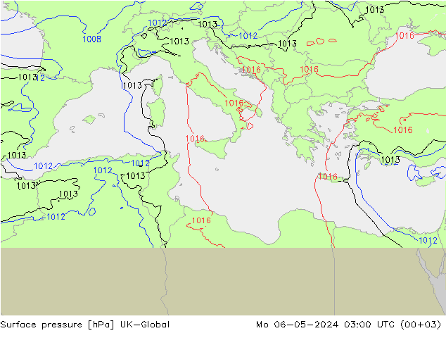 Surface pressure UK-Global Mo 06.05.2024 03 UTC