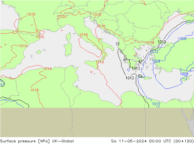 Yer basıncı UK-Global Cts 11.05.2024 00 UTC