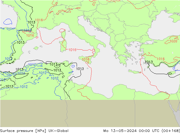 Yer basıncı UK-Global Pzt 13.05.2024 00 UTC