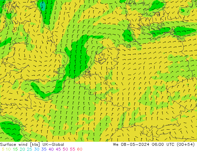 Bodenwind UK-Global Mi 08.05.2024 06 UTC