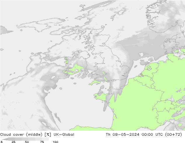 Cloud cover (middle) UK-Global Th 09.05.2024 00 UTC