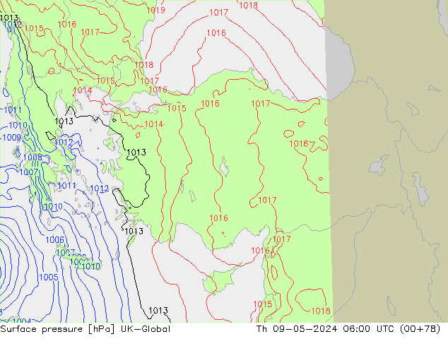 pression de l'air UK-Global jeu 09.05.2024 06 UTC