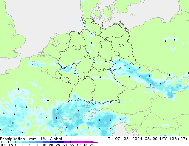 Precipitación UK-Global mar 07.05.2024 09 UTC