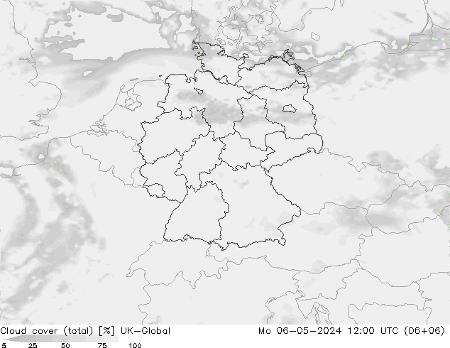 Wolken (gesamt) UK-Global Mo 06.05.2024 12 UTC