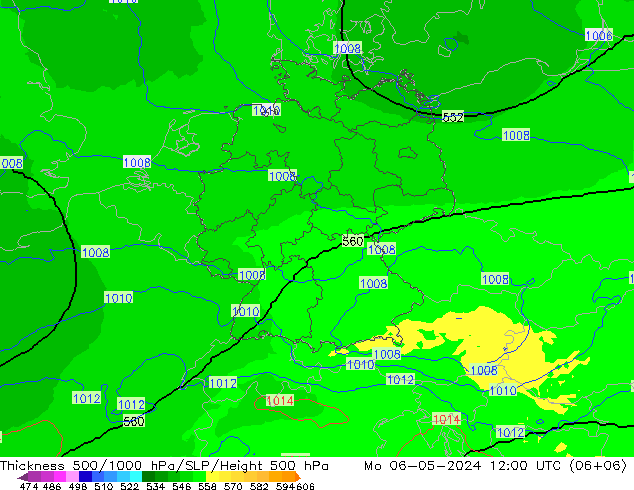 Thck 500-1000hPa UK-Global Mo 06.05.2024 12 UTC