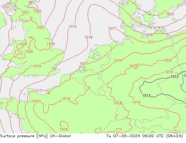 Yer basıncı UK-Global Sa 07.05.2024 06 UTC