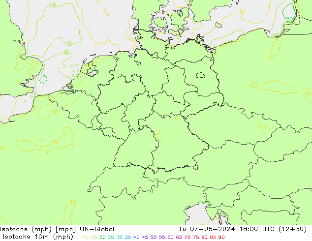 Isotachs (mph) UK-Global mar 07.05.2024 18 UTC
