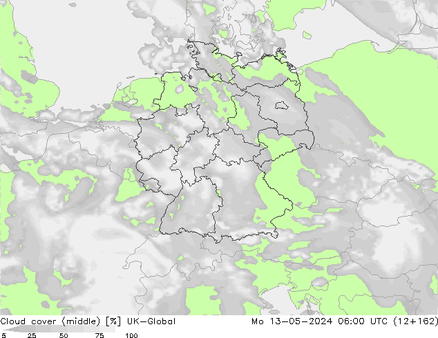 Bewolking (Middelb.) UK-Global ma 13.05.2024 06 UTC