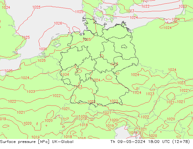 Luchtdruk (Grond) UK-Global do 09.05.2024 18 UTC