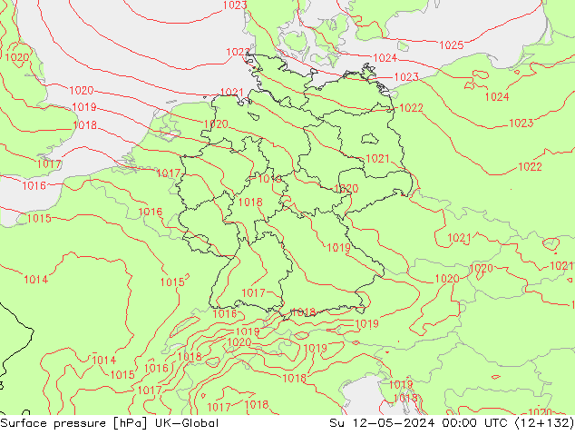 Presión superficial UK-Global dom 12.05.2024 00 UTC