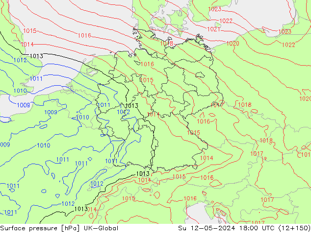 Luchtdruk (Grond) UK-Global zo 12.05.2024 18 UTC