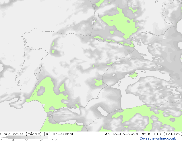 Cloud cover (middle) UK-Global Mo 13.05.2024 06 UTC