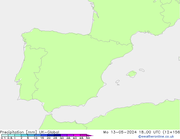 Yağış UK-Global Pzt 13.05.2024 00 UTC