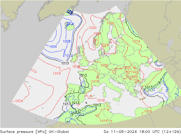 pressão do solo UK-Global Sáb 11.05.2024 18 UTC