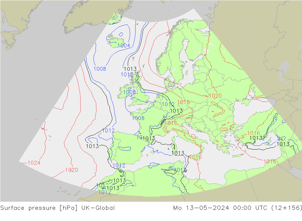 Yer basıncı UK-Global Pzt 13.05.2024 00 UTC