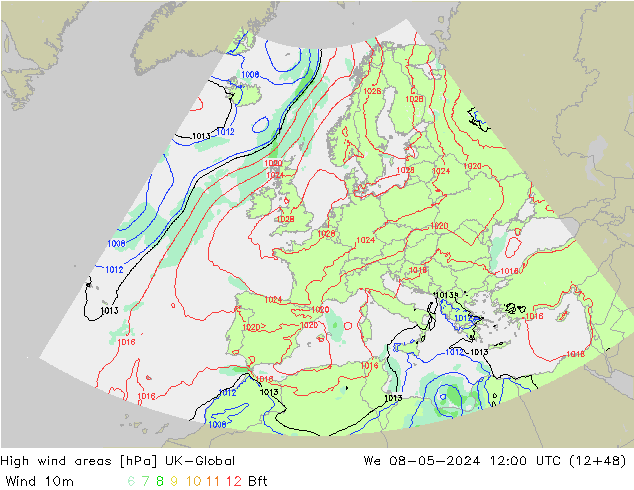 High wind areas UK-Global St 08.05.2024 12 UTC