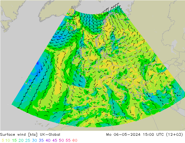 Surface wind UK-Global Po 06.05.2024 15 UTC