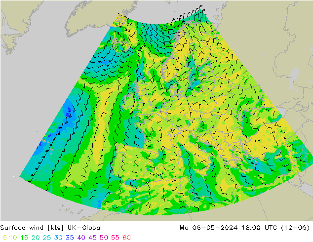 Rüzgar 10 m UK-Global Pzt 06.05.2024 18 UTC