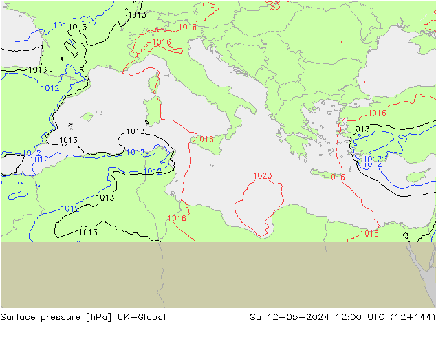 Surface pressure UK-Global Su 12.05.2024 12 UTC