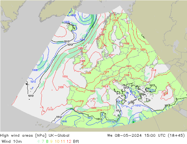 High wind areas UK-Global St 08.05.2024 15 UTC