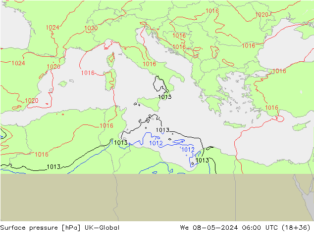 Bodendruck UK-Global Mi 08.05.2024 06 UTC