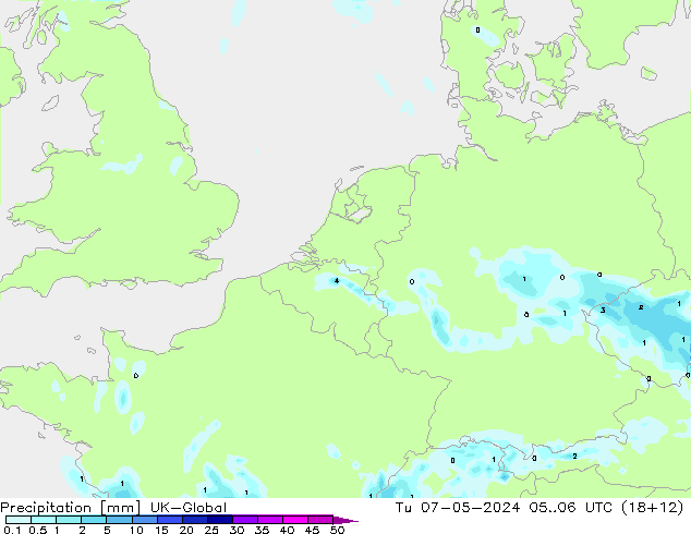 Niederschlag UK-Global Di 07.05.2024 06 UTC