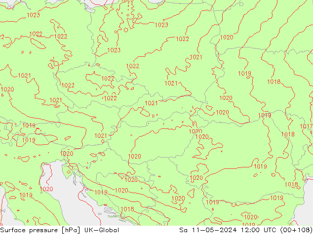 pressão do solo UK-Global Sáb 11.05.2024 12 UTC