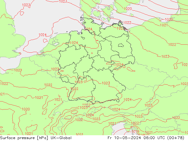 приземное давление UK-Global пт 10.05.2024 06 UTC
