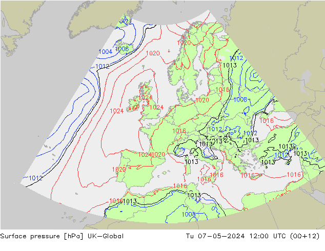 Yer basıncı UK-Global Sa 07.05.2024 12 UTC