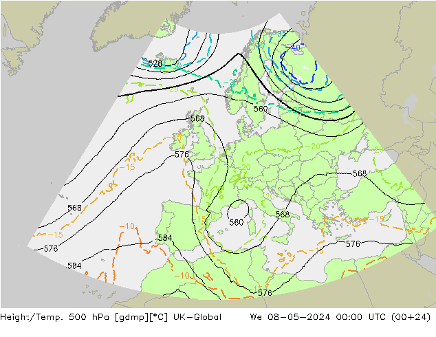 Hoogte/Temp. 500 hPa UK-Global wo 08.05.2024 00 UTC
