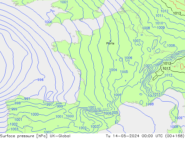 pressão do solo UK-Global Ter 14.05.2024 00 UTC
