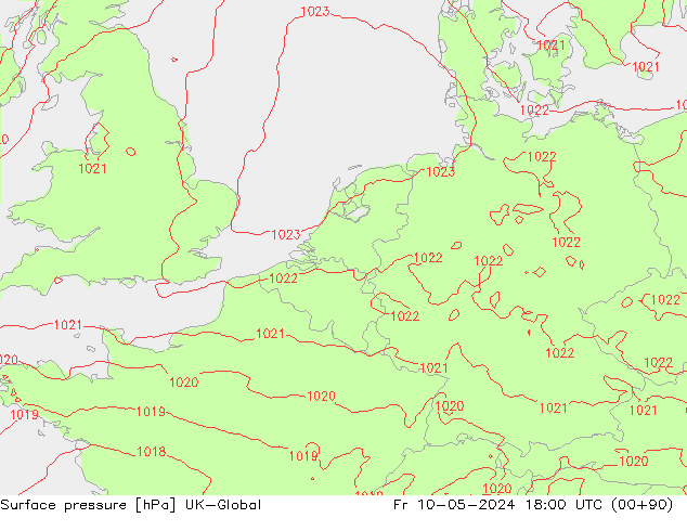 приземное давление UK-Global пт 10.05.2024 18 UTC